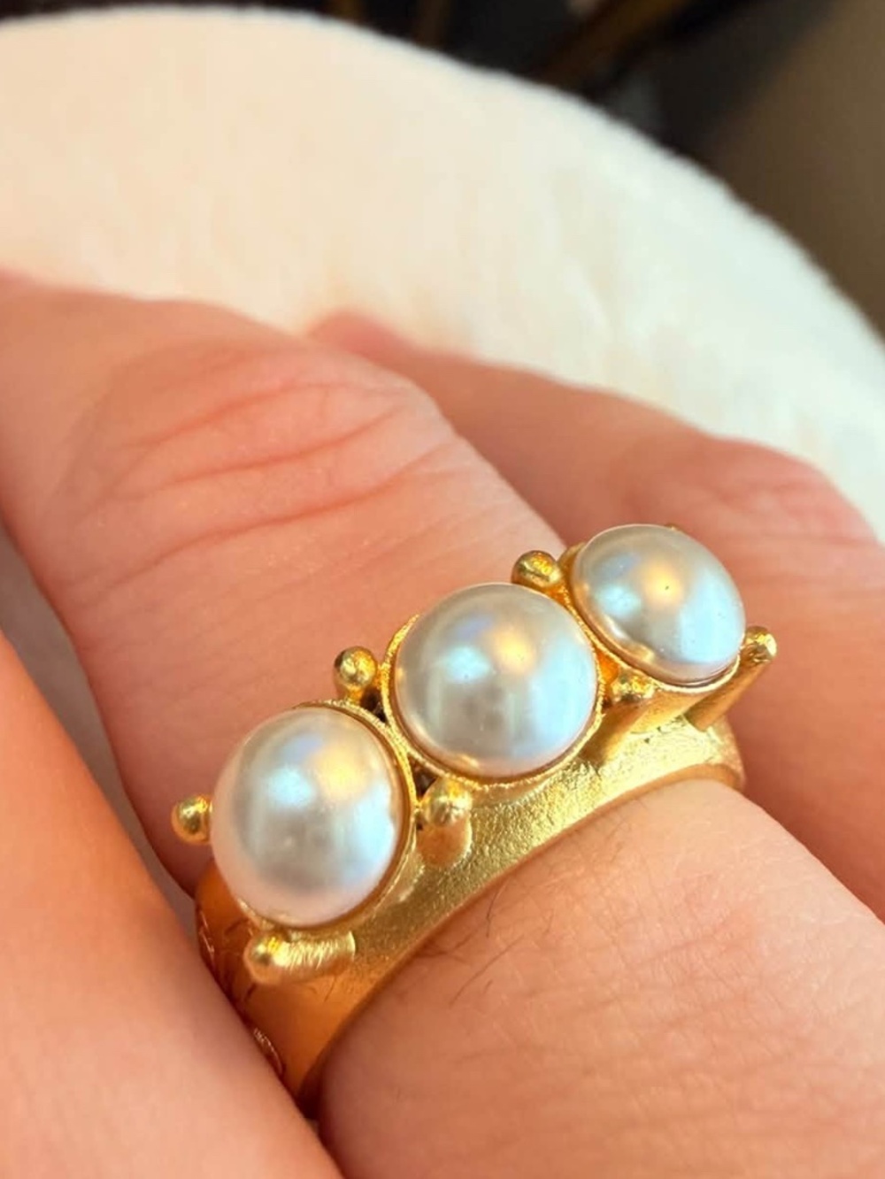 French Kande Triple Swarovski Ring